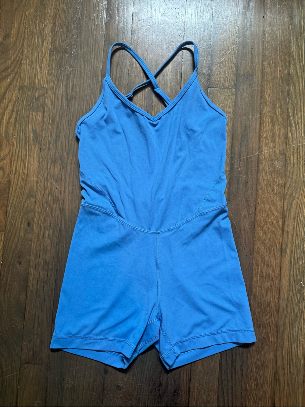 Lululemon Pool Party Blue Cross-Back Romper